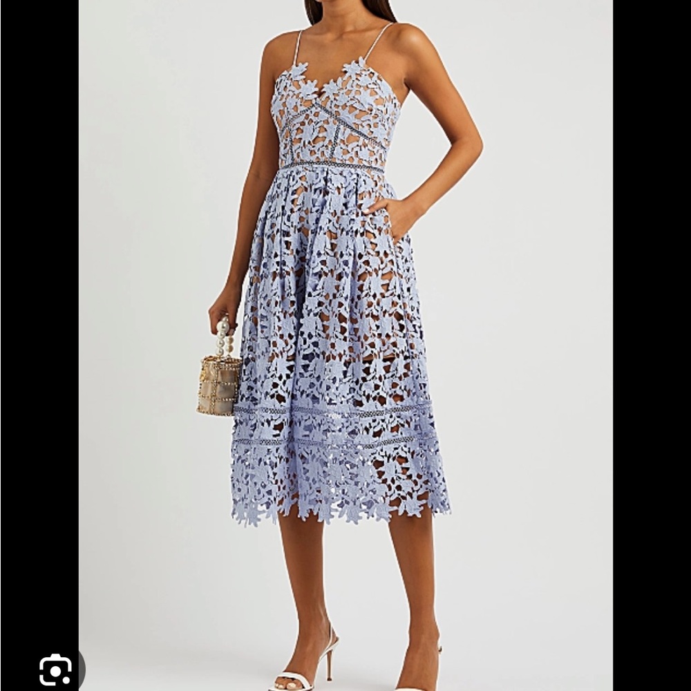 SELF PORTRAIT AZAELEA DRESS IN SKY BLUE SIZE UK 10 US 6. NEW WITH TAGS